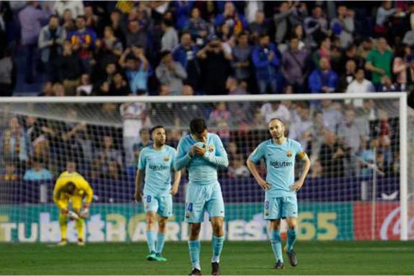 Barcelona Tidak Solid Levante Cetak Gol Setiap Serangan